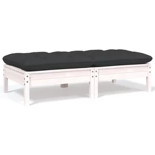 shumee 2 osobowa sofa ogrodowa z poduszkami biała drewno sosnowe - Sofy ogrodowe - miniaturka - grafika 1