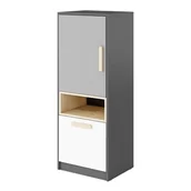 Regały - Regał POK PO-07 grafit/buk/szary/biały - miniaturka - grafika 1