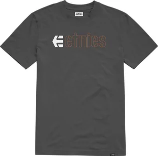 Koszulki męskie - t-shirt męski ETNIES ECORP TEE Dark Grey/White - grafika 1