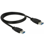 Kable USB - Delock Kabel USB 3.0 1m AM-AM czarny 85060 - miniaturka - grafika 1