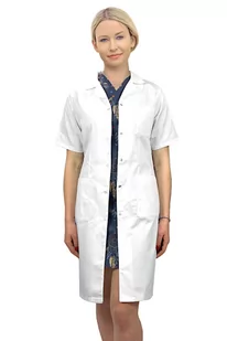 Fartuch medyczny lekarski damski śnieżnobiały krótki rękaw M1rk 50 - Odzież medyczna Fartuch medyczny lekarski damski śnieżnobiały krótki rękaw M1rk 50 - Odzież medyczna - miniaturka - grafika 1