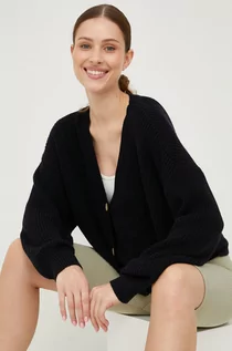 Swetry damskie - Roxy kardigan 6110209900 damski kolor czarny - grafika 1