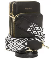 Torebki damskie - Mała prostokątna mini torebka kopertówka 3 komory 2 paski - miniaturka - grafika 1