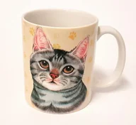 Kubki - Kubek z kotem KOT SZARY gadżety z kotem na prezent koty - miniaturka - grafika 1