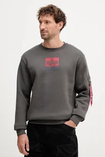 Alpha Industries bluza męska kolor szary z nadrukiem 148311.684 - Bluzy męskie - miniaturka - grafika 1