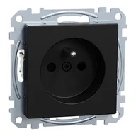 Gniazdka elektryczne - Schneider Gniazdo z/u Merten System M - czarny mat - miniaturka - grafika 1