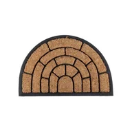 Wycieraczki - Wycieraczka gumowo-kokosowa Walker 60 x 40 cm półokrągły kostki brązowy - miniaturka - grafika 1