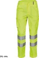 Odzież robocza - CERVA VIGO HV spodnie robocze z taśmami odblaskowymi z możliwością wydłużenia nogawek - żółty 50 - miniaturka - grafika 1
