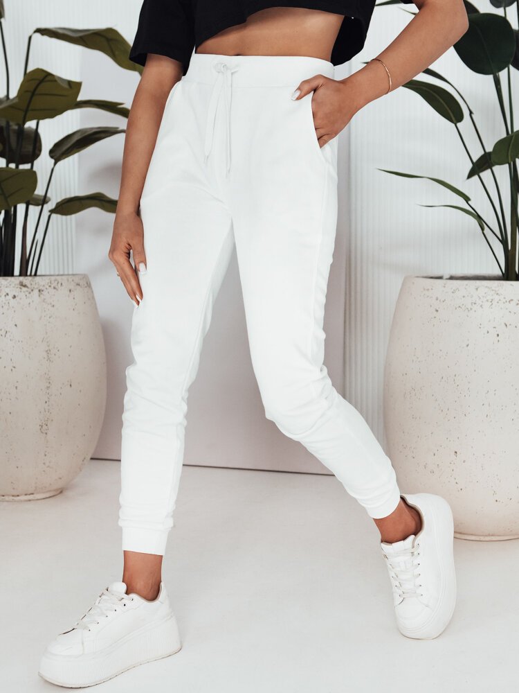 Spodnie damskie dresowe MANTI białe Dstreet UY2020-L