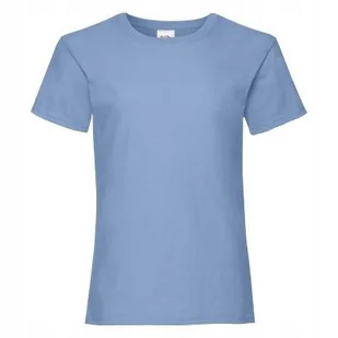 T-Shirt Koszulka Dziewczęca BAWEŁNA Fruit of the Loom 61005 BŁĘKITNA 128 - Koszulki dla dziewczynek - miniaturka - grafika 1