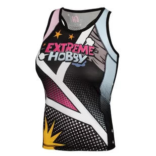Tank Top fitness damski EXTREME HOBBY COMICS BLACK techniczny - Kimona, stroje i obuwie - miniaturka - grafika 1