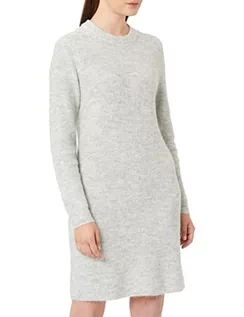Sukienki - PIECES Damska sukienka PCELLEN LS O-Neck Knit Dress NOOS BC, Light Grey Melange, M - grafika 1
