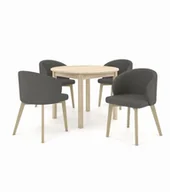 Stoły z krzesłami - Zestaw stół i krzesła Flavio 5 kolor dąb sonoma tkanina kolor grafitowy - miniaturka - grafika 1