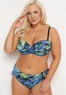 Stroje kąpielowe - Czarny Dwuczęściowy Komplet Bikini Biustonosz z Usztywnieniem Majtki Typu Figi Roseria - miniaturka - grafika 1