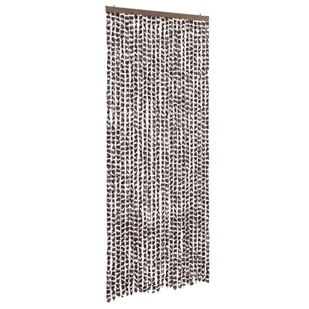 vidaXL Zasłona muchowa brązowo-biała 100x230 cm szenilowa - Zasłony - miniaturka - grafika 1