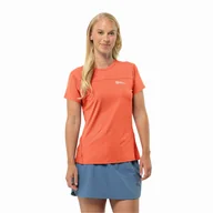 Koszulki i topy damskie - Damska koszulka Jack Wolfskin PRELIGHT CHILL T W digital orange - M - miniaturka - grafika 1