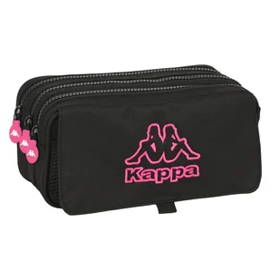 Piórnik Potrójny Kappa Black and pink Czarny (21,5 x 10 x 8 cm) - Piórniki - miniaturka - grafika 1