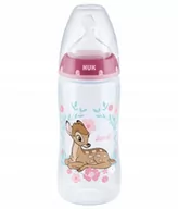 Butelki dla niemowląt - NUK BUTELKA 300ML WSKAŹNIK TEMPERATURY BAMBI 0-6 SMOCZEK SILIKONOWY 66344-uniw - miniaturka - grafika 1