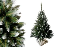 Choinki - Choinka sztuczna Świerk Diamentowy Biały Premium 120 cm stojak juta w zestawie - miniaturka - grafika 1