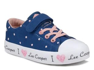 Trampki dziecięce dziewczęce rzepy tekstylne granatowe Lee Cooper 2161K-32 - Buty dla dziewczynek - miniaturka - grafika 1