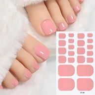 Ozdoby do paznokci - TEMU 1 szt. Różowe Naklejki na Paznokcie z Gradientem i Brokatem - Letni Wzór w Paski, Samoprzylepne Pełnowymiarowe Dekoracje do Pedicure, Błyszczące - miniaturka - grafika 1