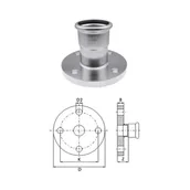 Akcesoria hydrauliczne - Kołnierz - KAN-therm Inox - 108mm - miniaturka - grafika 1