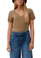 Koszulki i topy damskie - Q/S by s.Oliver T-shirt damski, krótki rękaw, brązowy, S - miniaturka - grafika 1