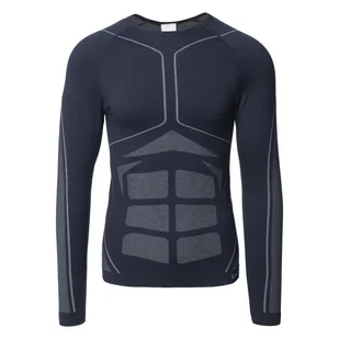 Męska Bluzka termoaktywna HI-TEC BURAZ TOP M000263159 – Granatowy - Koszulki sportowe męskie - miniaturka - grafika 1