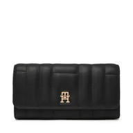 Portfele - Duży Portfel Damski Tommy Hilfiger Feminine Lrg Flap AW0AW17475 Czarny - miniaturka - grafika 1