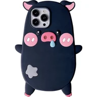 Etui i futerały do telefonów - ETUI DO IPHONE 14 CASE OBUDOWA COVER CZARNA ŚWINIA - miniaturka - grafika 1