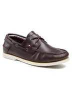 Półbuty męskie - Tommy Hilfiger Półbuty Classic Leather Boat Shoe FM0FM02735 Brązowy - miniaturka - grafika 1