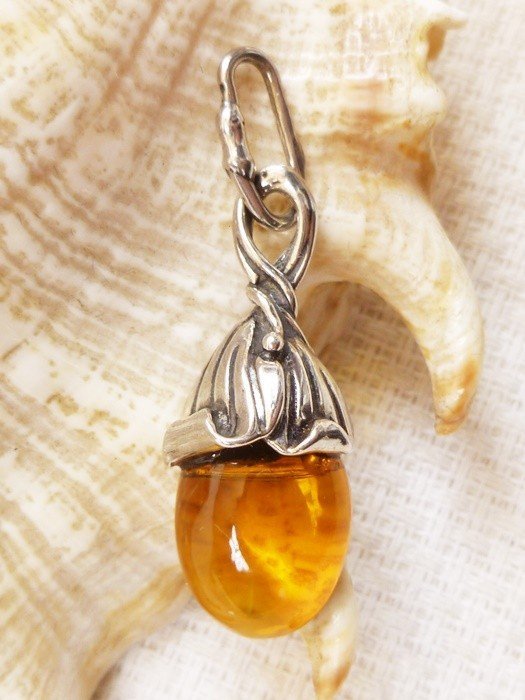 Wisiorek srebrny z bursztynem 621-88