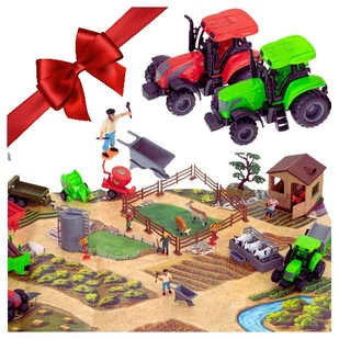 Farma Gospodarstwo Figurki Zwierzątka Maszyny Rolnicze Wieś Zestaw Xl 49Szt - Klocki - miniaturka - grafika 1