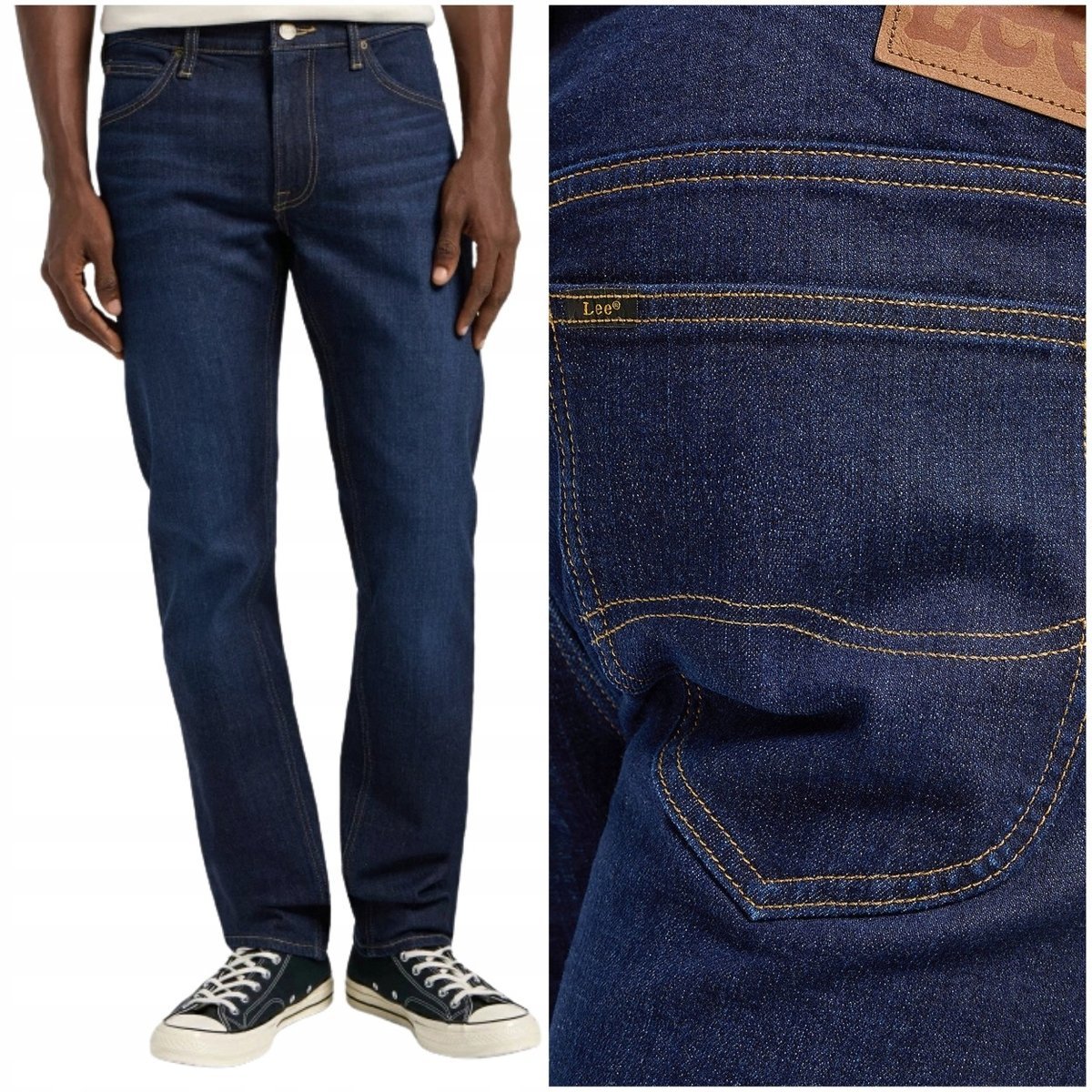 Lee Daren Zip Fly Siren Indigo DżINS proste męskie spodnie jeansowe W40 L34