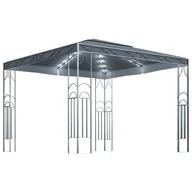 Altany ogrodowe - vidaXL Altana ze sznurem lampek LED, 300x300 cm, antracytowa - miniaturka - grafika 1