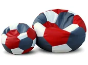 Fotele i pufy dla dzieci - Pufa piłka XXXL worek + gratis szaro-czerwono-biała - miniaturka - grafika 1