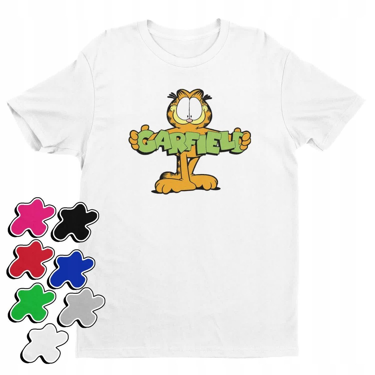 Koszulka T-Shirt Dziecięca Z Nadrukiem Garfield Kot Lasagne -L 146-152