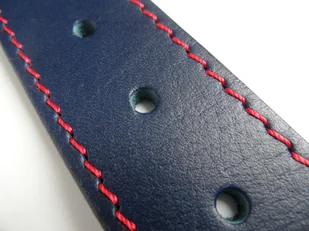 Pasek Męski Skórzany PAS-MAX (PL) Skóra Licowa EXTRA 40 mm Niebieski Z Czerwoną Nitką - Paski - miniaturka - grafika 9