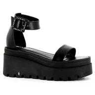 Sandały damskie - Sandały damskie na koturnie CARINII - Carinii - miniaturka - grafika 1