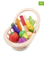 Zabawy w naśladowanie dorosłych - New Classic Toys Koszyk z warzywami i akcesoriami - 2+ - miniaturka - grafika 1