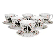 Filiżanki - 6 filiżanek do herbaty koty etno prezent filiżanka - miniaturka - grafika 1