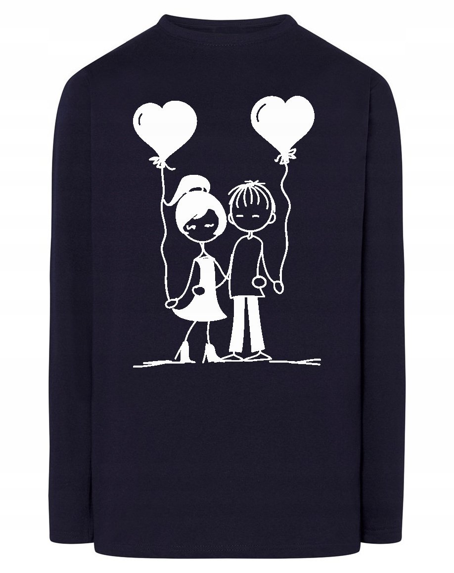 Walentynki Longsleeve męski nadruk Para Serce XL