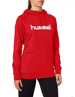 Bluzy damskie - Hummel Hummel Hmlgo Cotton bluza damska z kapturem z logo czerwony True Rot L 203517-3062 - grafika 1
