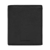Portfele - Duży Portfel Męski Calvin Klein Micropebble Comp Trifold W Coin LV04D1034G Czarny - miniaturka - grafika 1