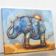 Malowanie po numerach - Słoń na szczęście - Malowanie po numerach 50x40 cm - miniaturka - grafika 1