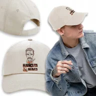 Czapki i chusty sportowe męskie - CZAPKA Beżowa Daszek Na Prezent HAIRCUTS SHAVES Wz - miniaturka - grafika 1