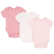 Body dla niemowląt - 3x Różowo-białe body na krótki rękaw, certyfikat OEKO-TEX 3-6 m 68 cm - miniaturka - grafika 1
