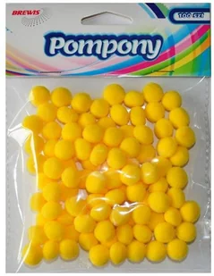 Brewis Pompony żółte 10mm 100szt. w opak. VB8780 - Dekoratorstwo - miniaturka - grafika 1