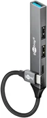Huby USB - Goobay 74459 huby i koncentratory USB Type-C 5000 Mbit/s Jasny Szary - miniaturka - grafika 1