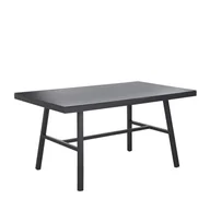 Stoły ogrodowe - Shumee Stół ogrodowy metalowy 150 x 90 cm czarny CANETTO 268349 - miniaturka - grafika 1
